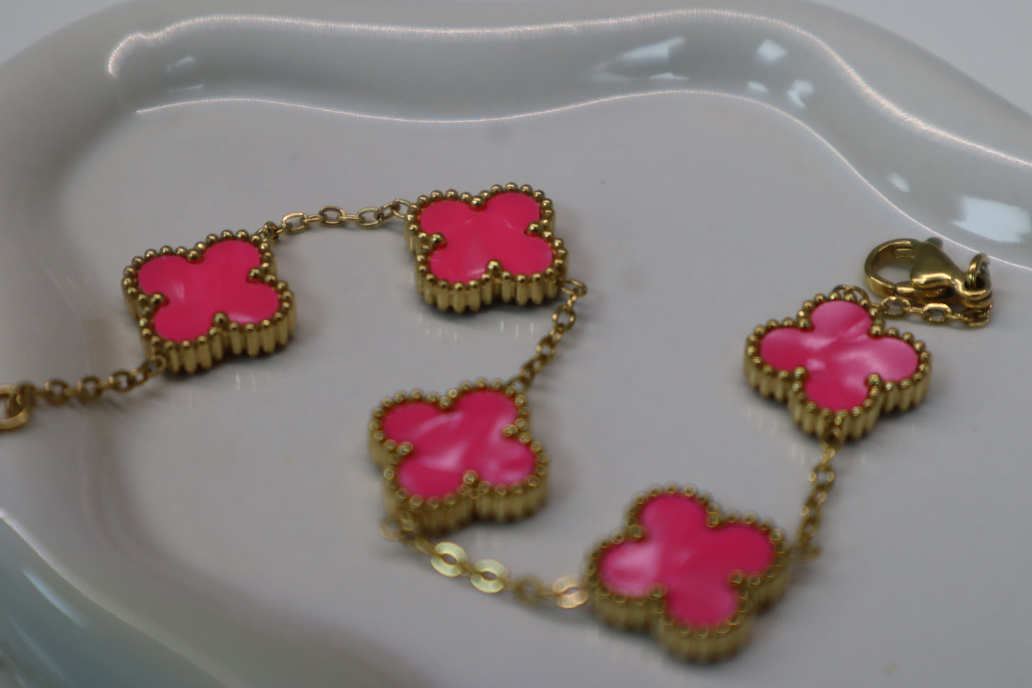 Fuchsia Clover Bracelet