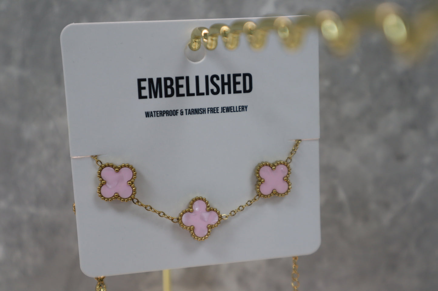 Pastel Pink Clover Bracelet