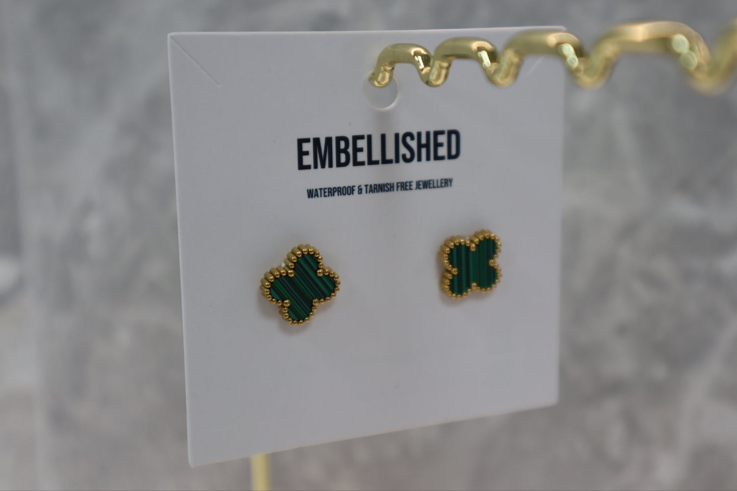 Four Leaf Clover Stud - Green