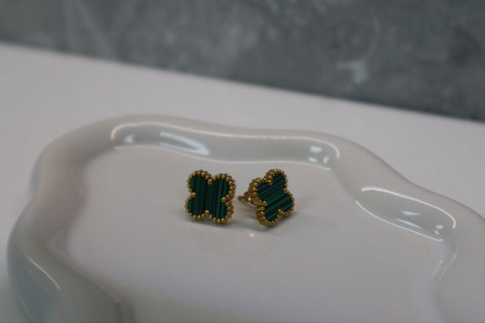Four Leaf Clover Stud - Green