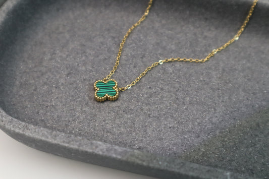Four Leaf Clover Necklace - Green
