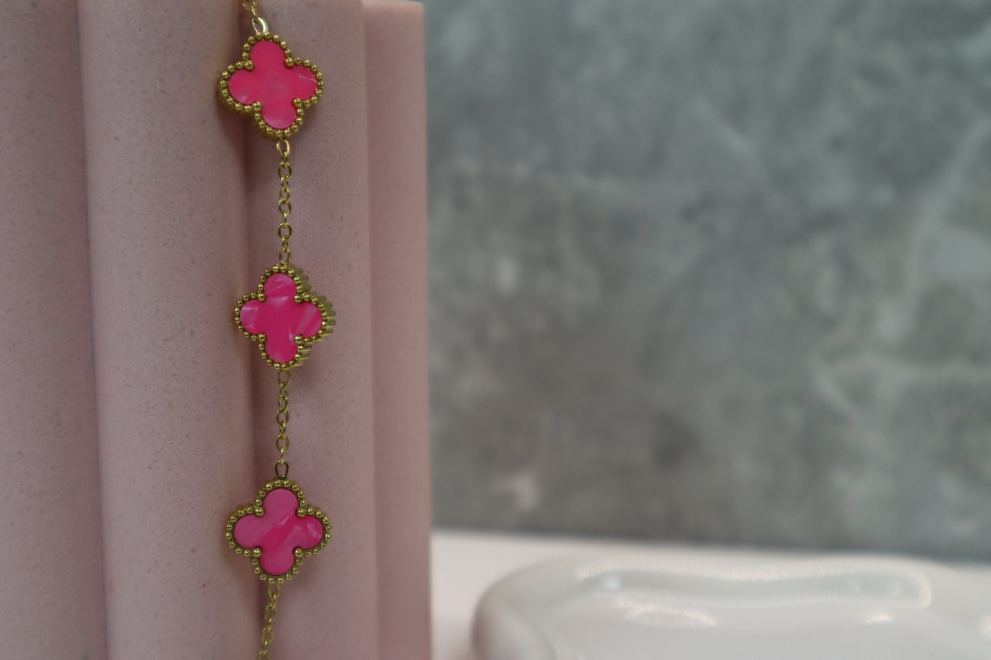 Fuchsia Clover Bracelet