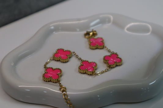 Fuchsia Clover Bracelet